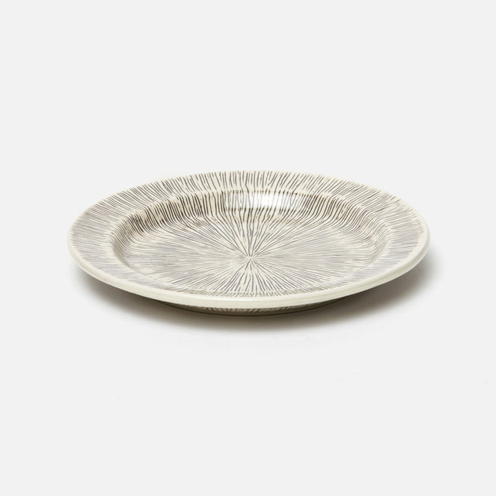 Nolan Black Cream Bread Plate Stoneware Pack/4