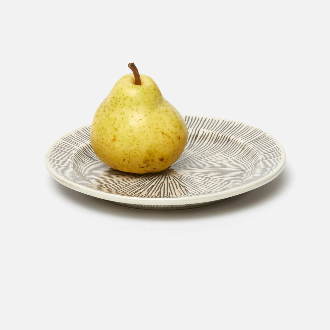 Nolan Black Cream Bread Plate Stoneware Pack/4