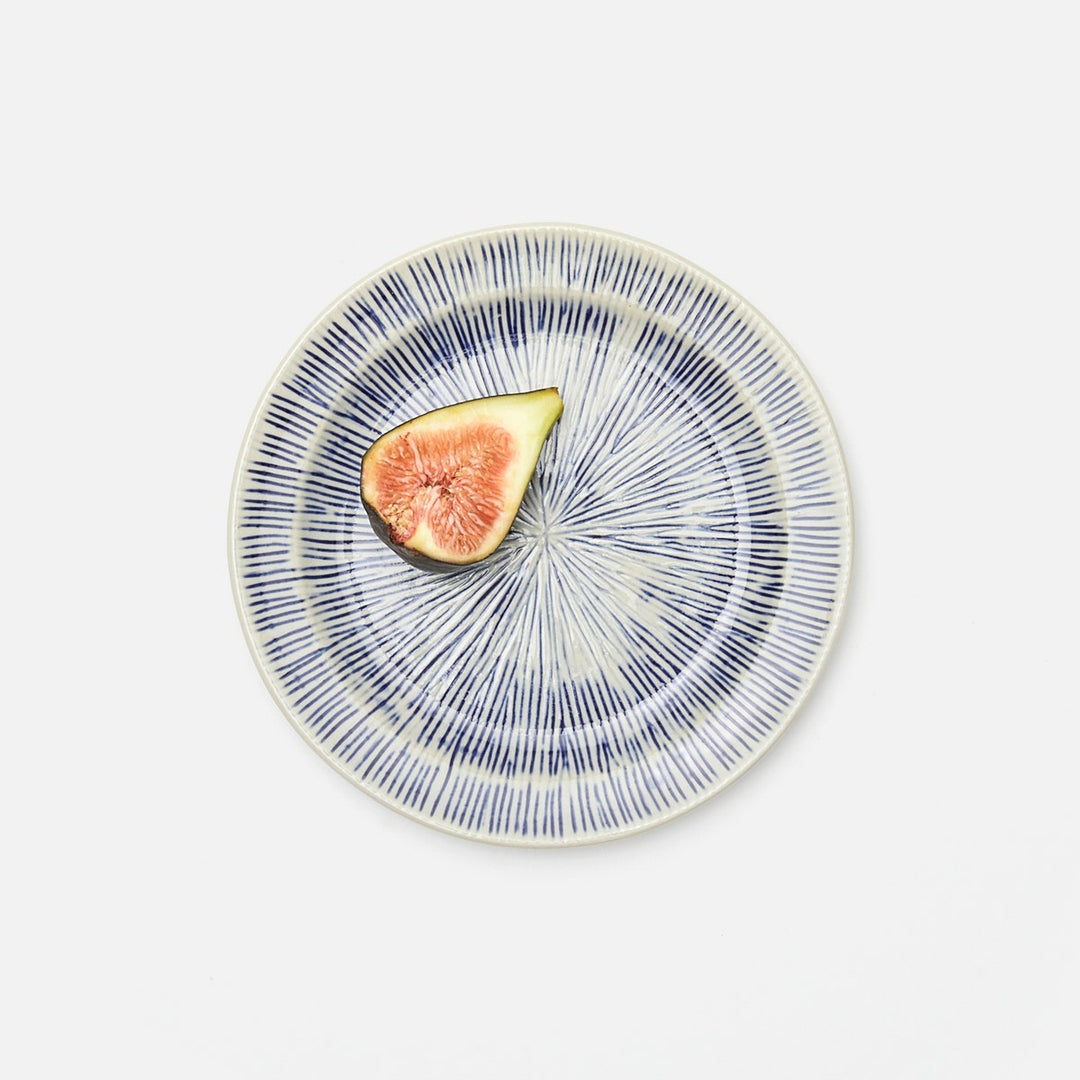 Nolan Navy Cream Bread Plate Stoneware Pack/4
