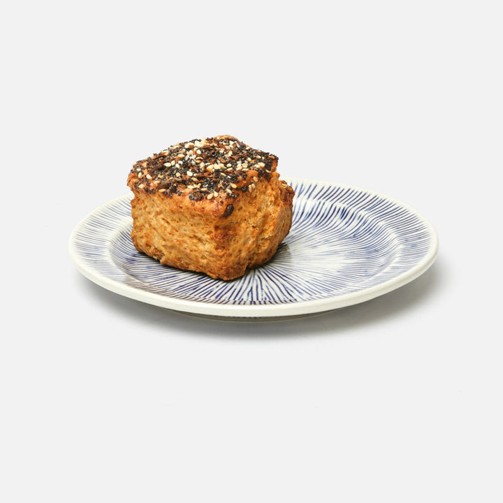 Nolan Navy Cream Bread Plate Stoneware Pack/4