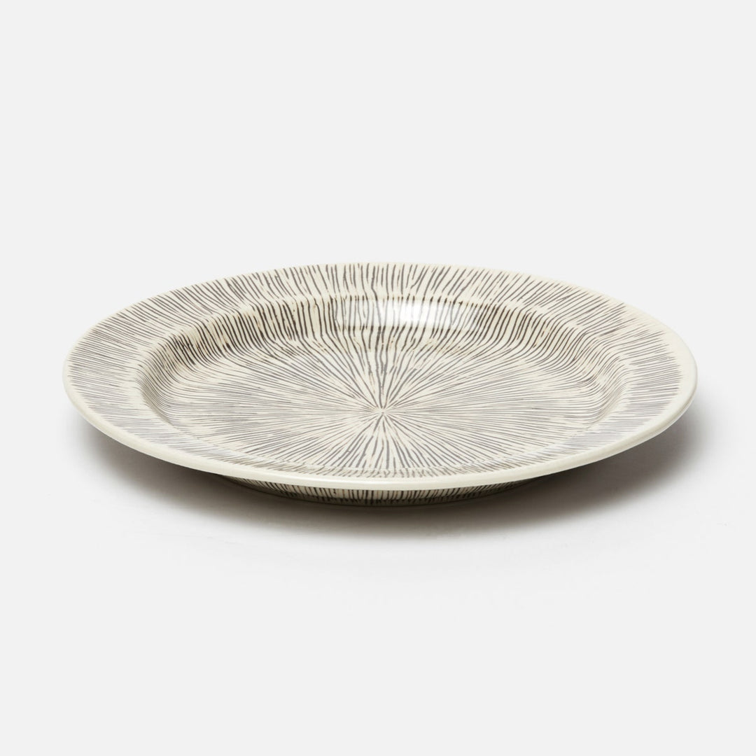 Nolan Black Cream Dinner Plate Stoneware Pack/4