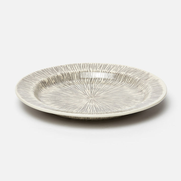 Nolan Black Cream Dinner Plate Stoneware Pack/4