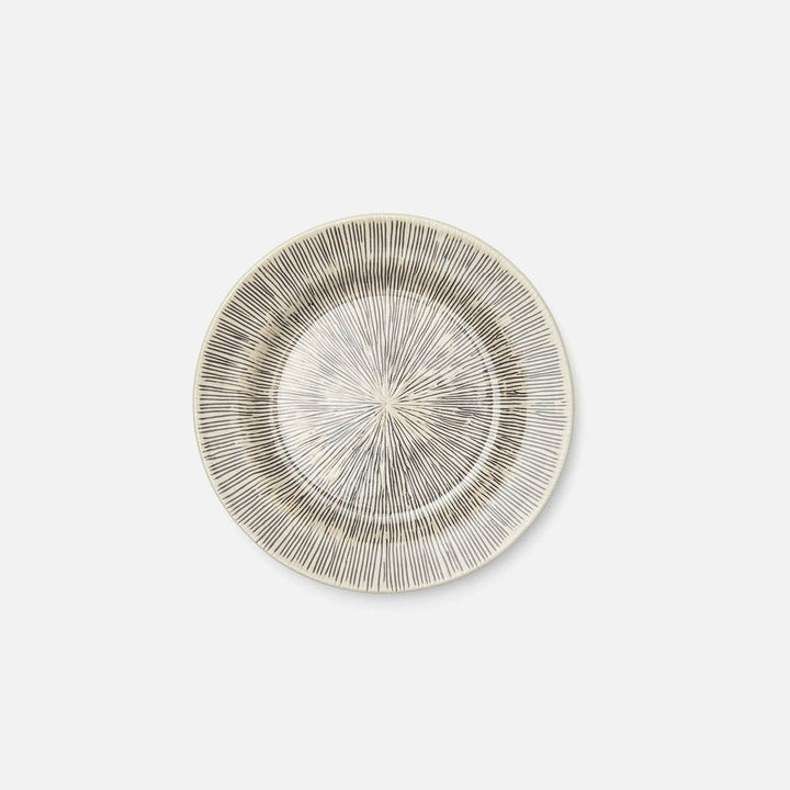 Nolan Black Cream Salad/Dessert Plate Stoneware Pack/4
