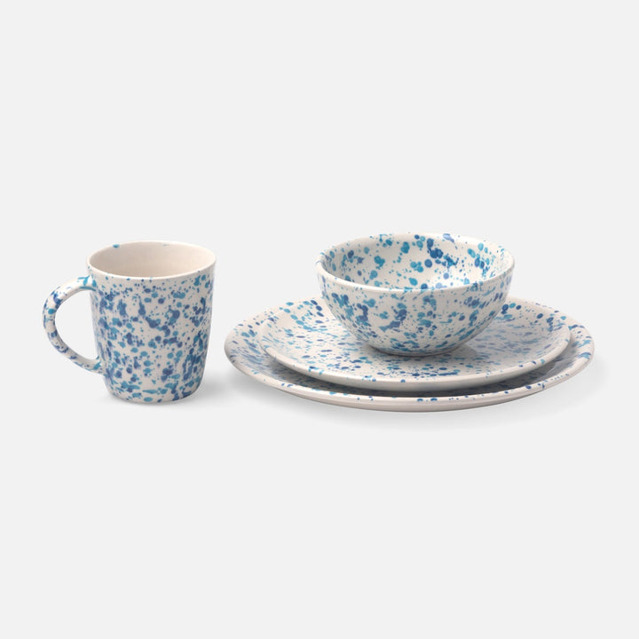 Sconset Mixed Blue Spongeware Cereal/Ice Cream Bowl Pack/4
