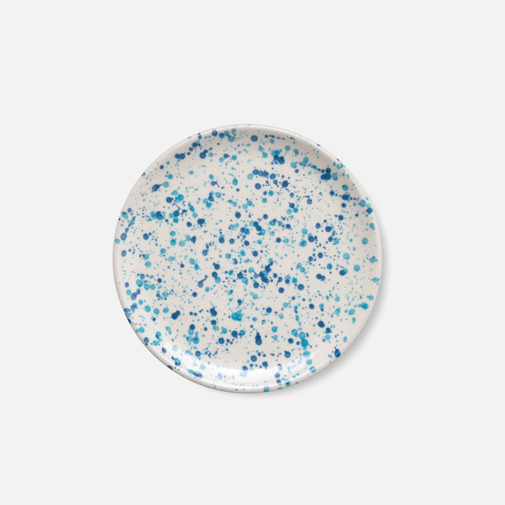 Sconset Mixed Blue Spongeware Salad/Dessert Plate Pack/4