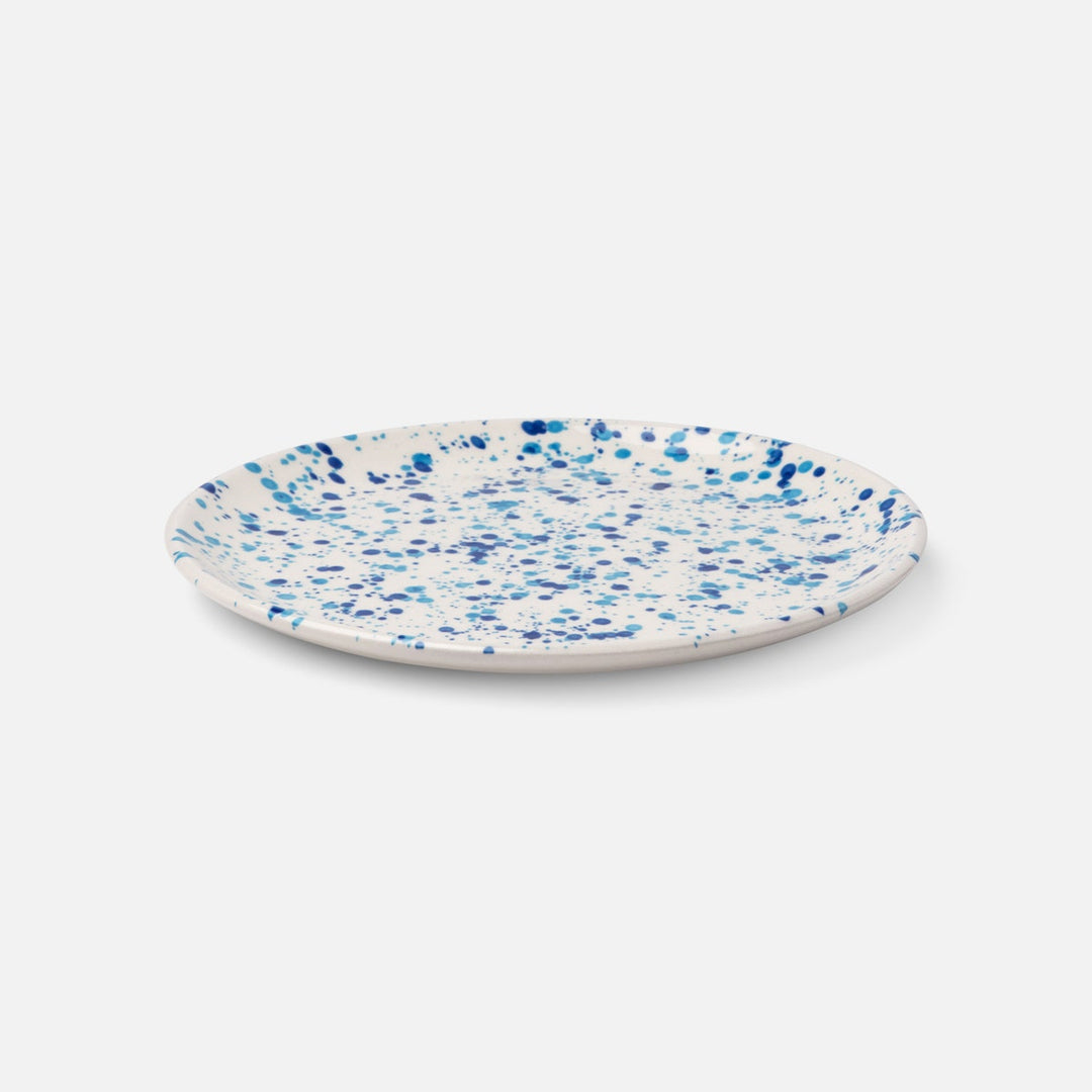 Sconset Mixed Blue Spongeware Salad/Dessert Plate Pack/4