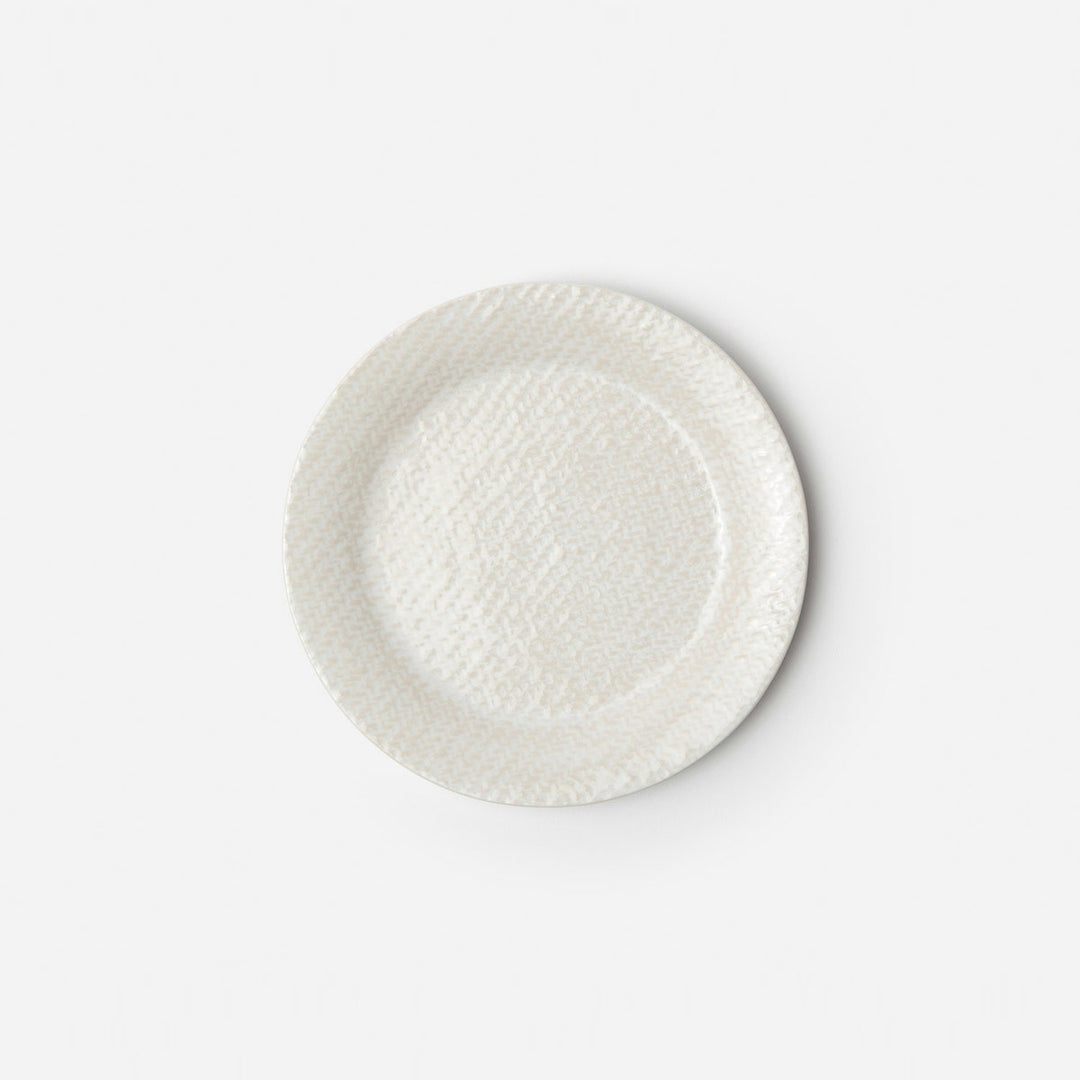 Vivienne Cream Patine Raffia Salad/Dessert Plate Pack/4