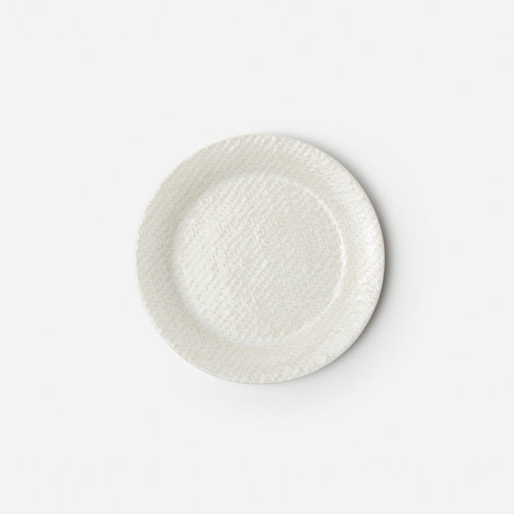 Vivienne Cream Patine Raffia Salad/Dessert Plate Pack/4