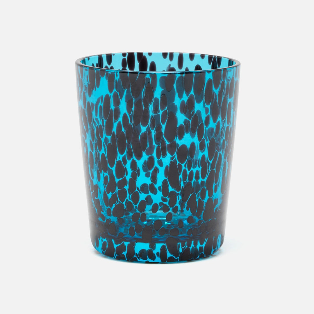 Andrew Blue Tortoise Tumbler Hand Blown Glass Pack/6