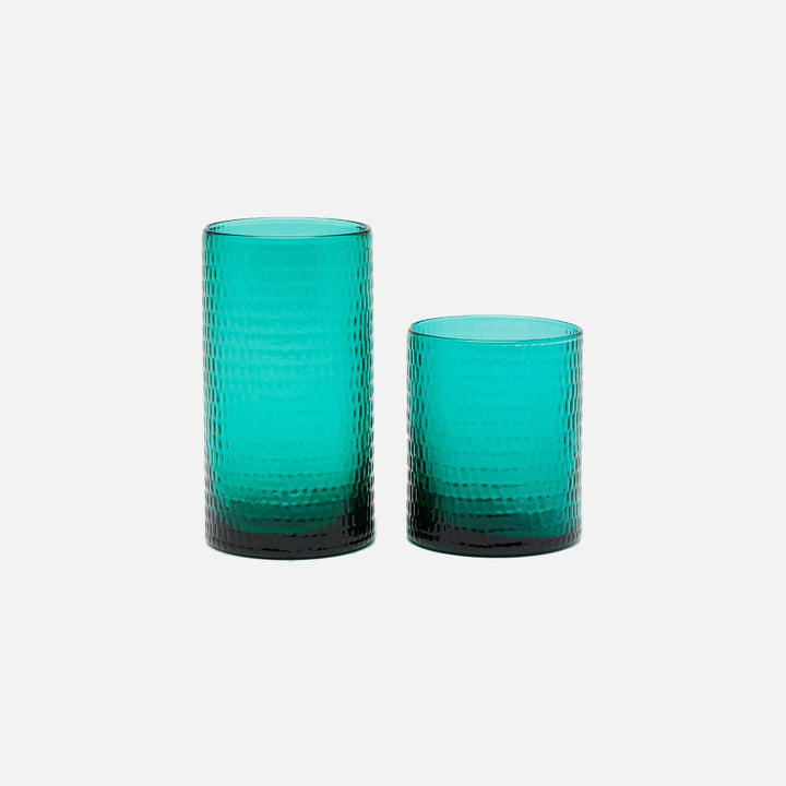 Duncan Aqua Tumbler Glass Hand Blown Pack/6
