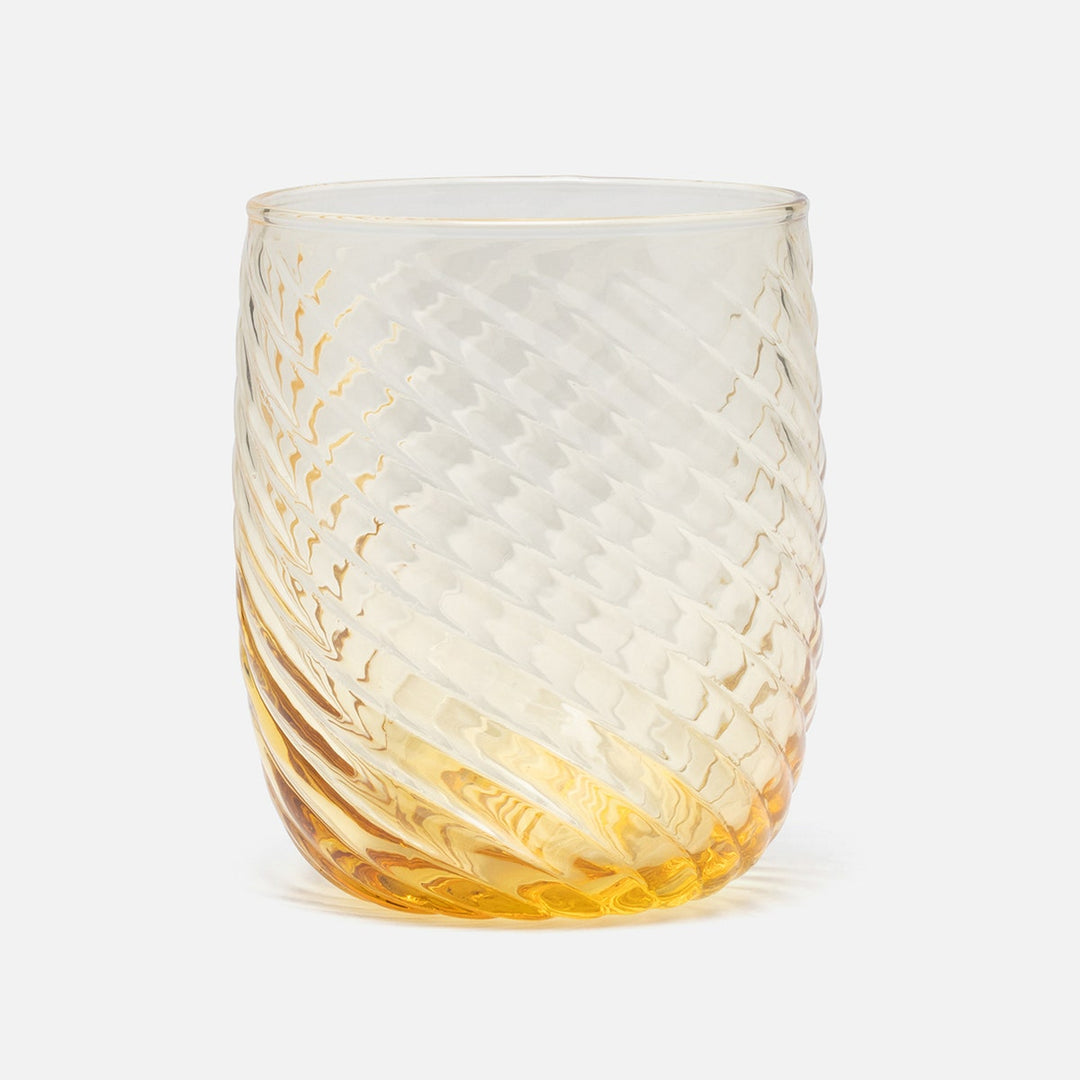 Florence Amber Swirled Tumbler Hand Blown Glass Pack/6