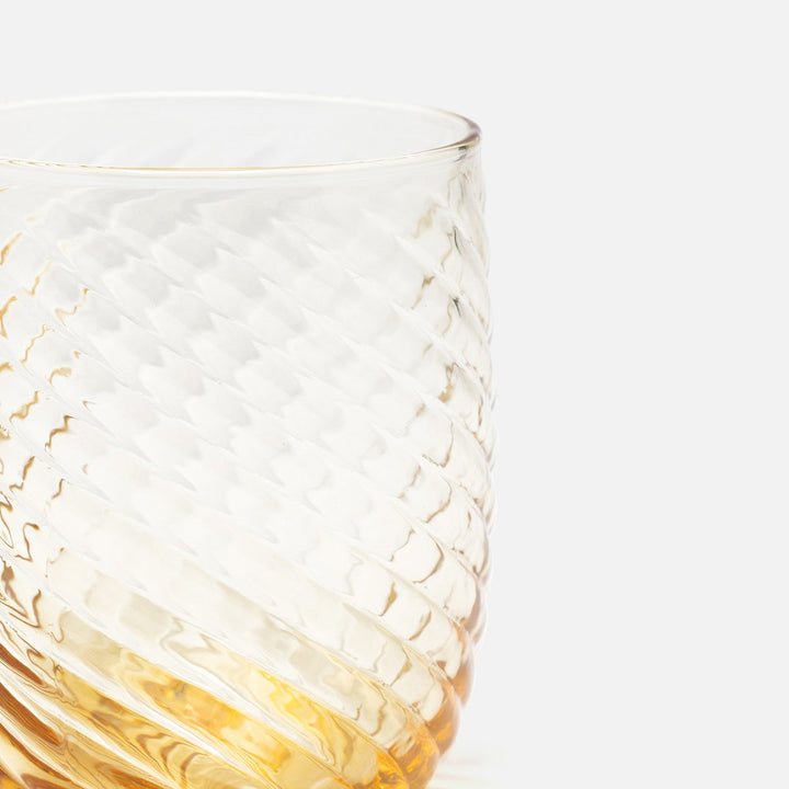 Florence Amber Swirled Tumbler Hand Blown Glass Pack/6
