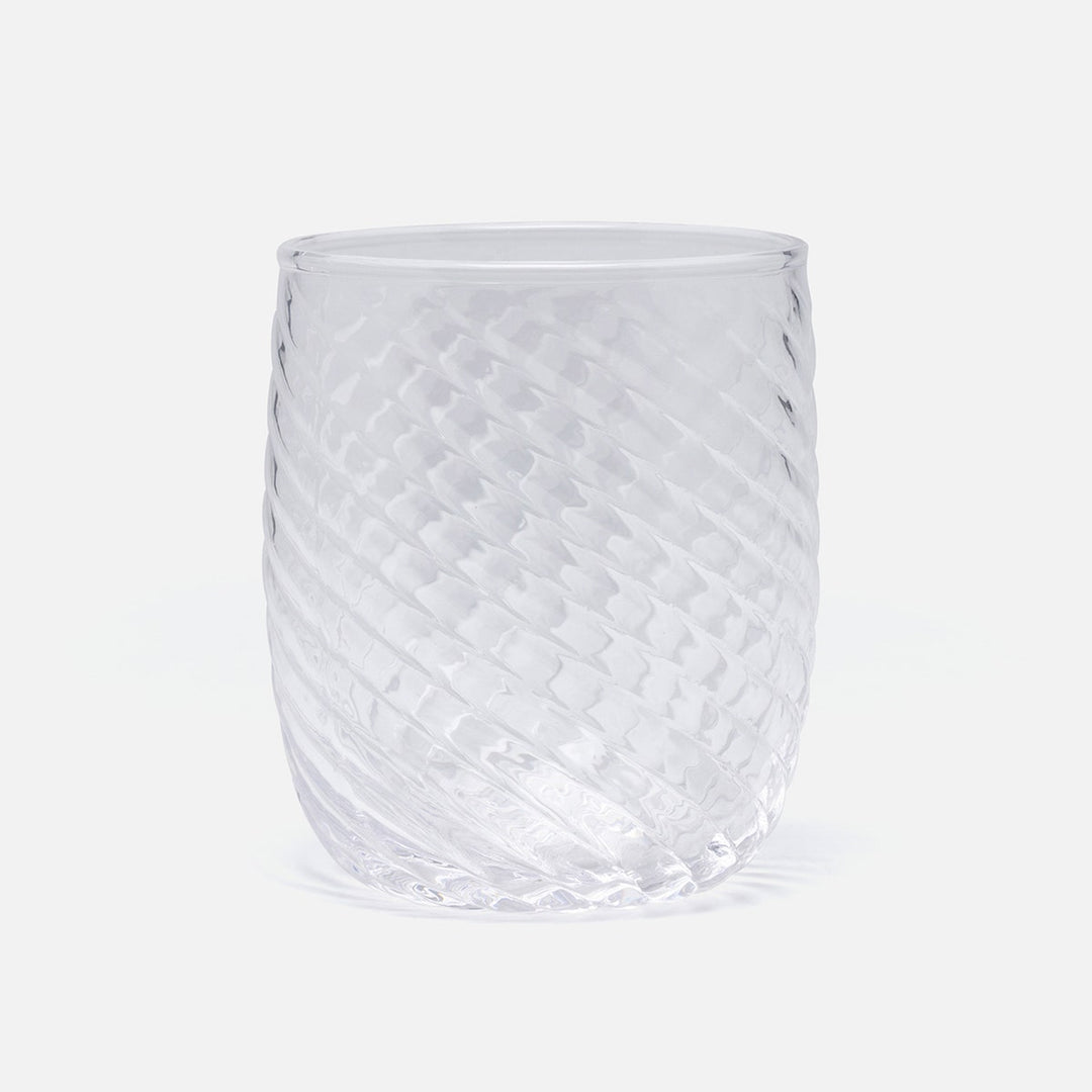 Florence Clear Swirled Tumbler Hand Blown Glass Pack/6