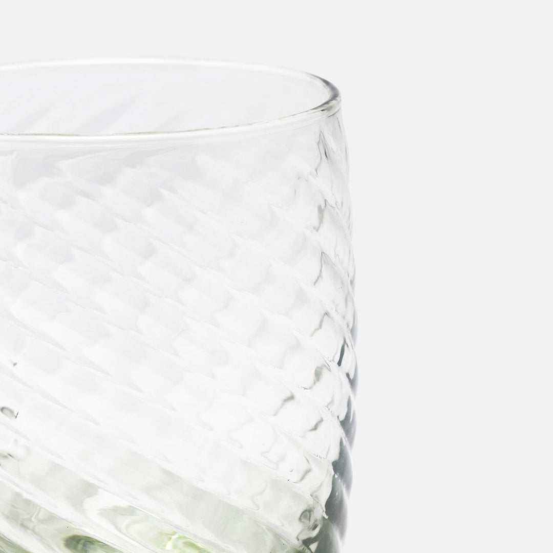Florence Olive Green Swirled Tumbler Hand Blown Glass Pack/6