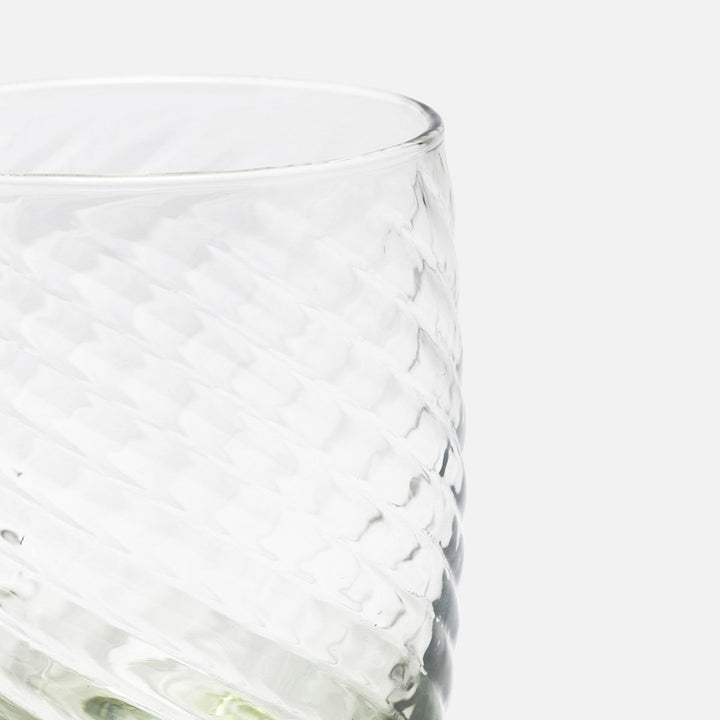 Florence Olive Green Swirled Tumbler Hand Blown Glass Pack/6