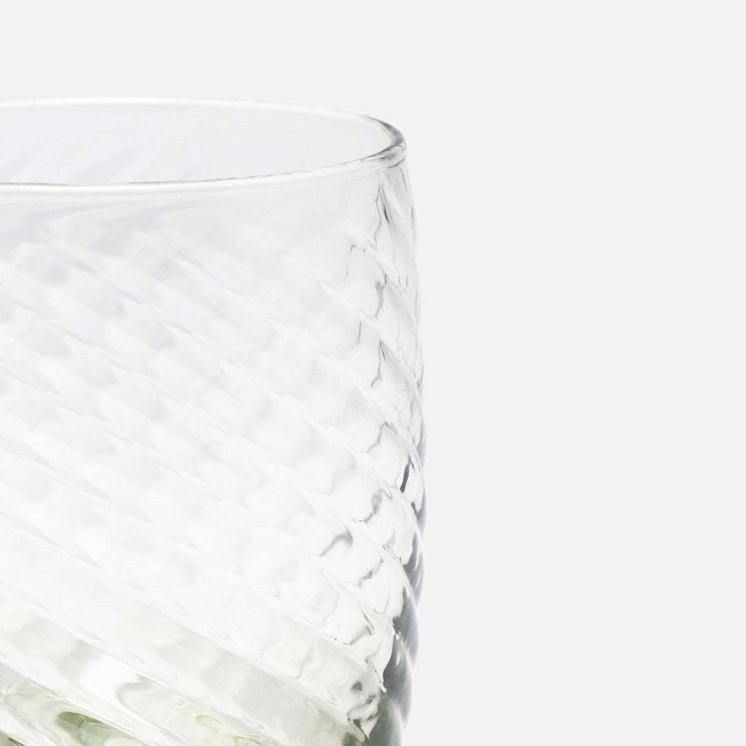 Florence Olive Green Swirled Tumbler Hand Blown Glass Pack/6