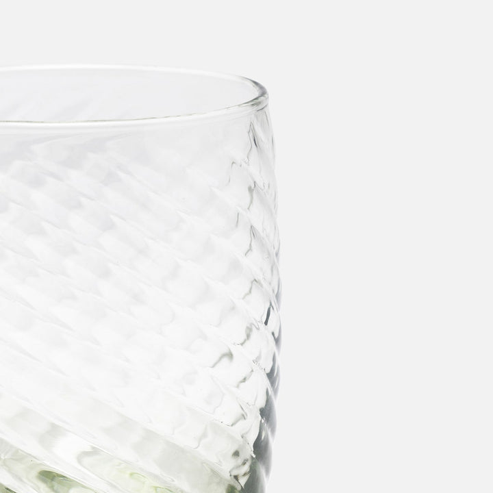 Florence Olive Green Swirled Tumbler Hand Blown Glass Pack/6