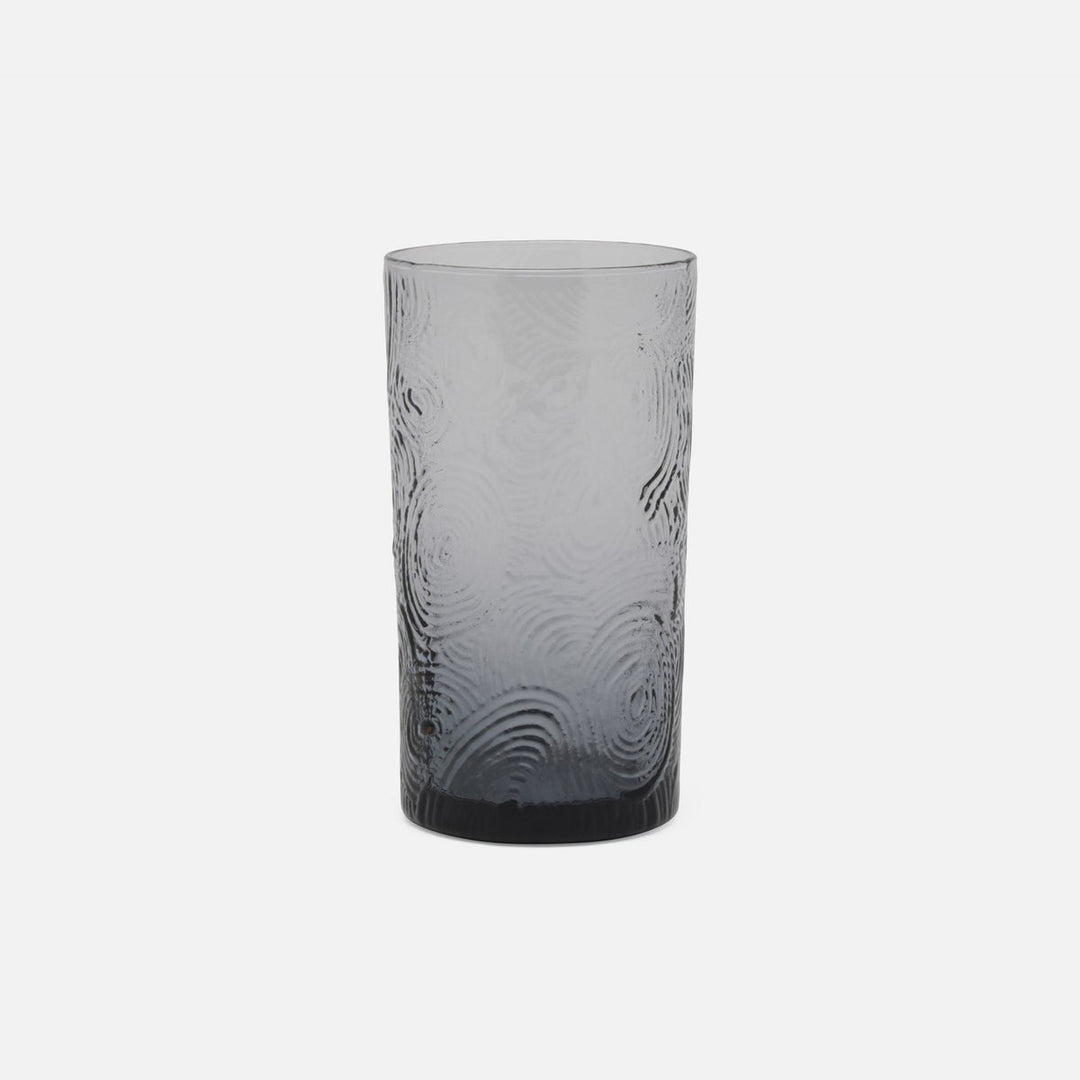 Alyse Charcoal Gray Highball Glass Hand Blown Pack/6