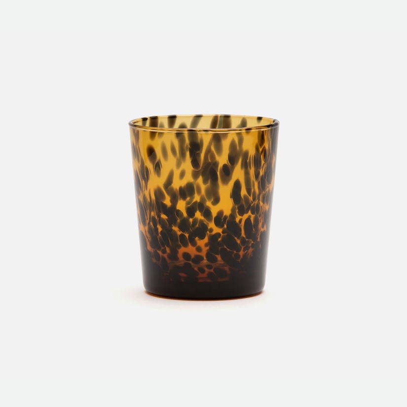 Andrew Blue Tortoise Tumbler Hand Blown Glass Pack/6