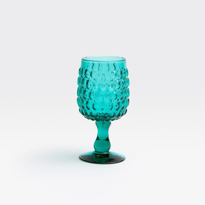 Claire Teal Wine Glass Hand Blown Pack/6
