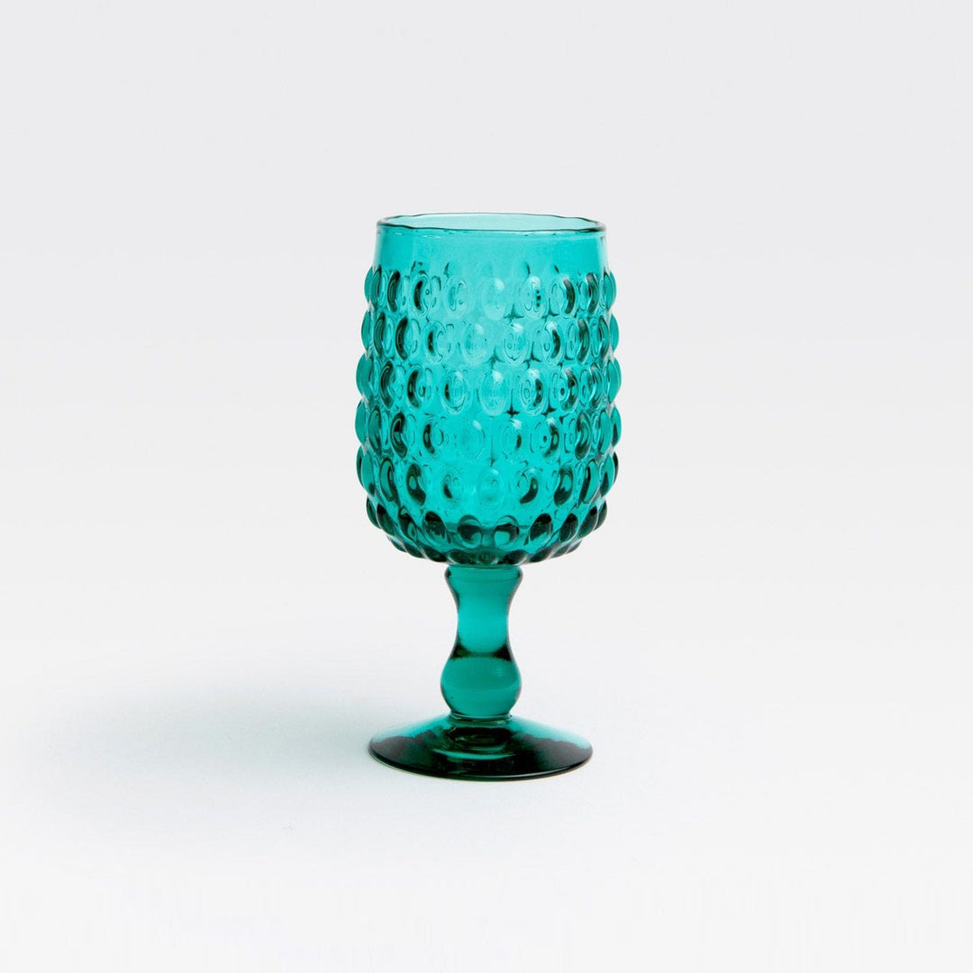 Claire Teal Water Goblet Hand Blown Pack/6