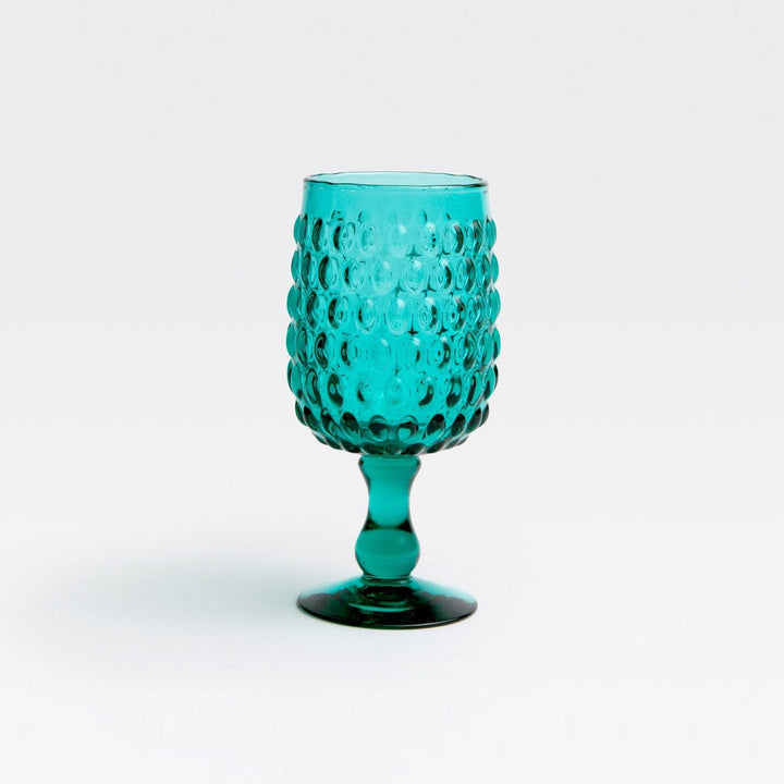 Claire Teal Water Goblet Hand Blown Pack/6