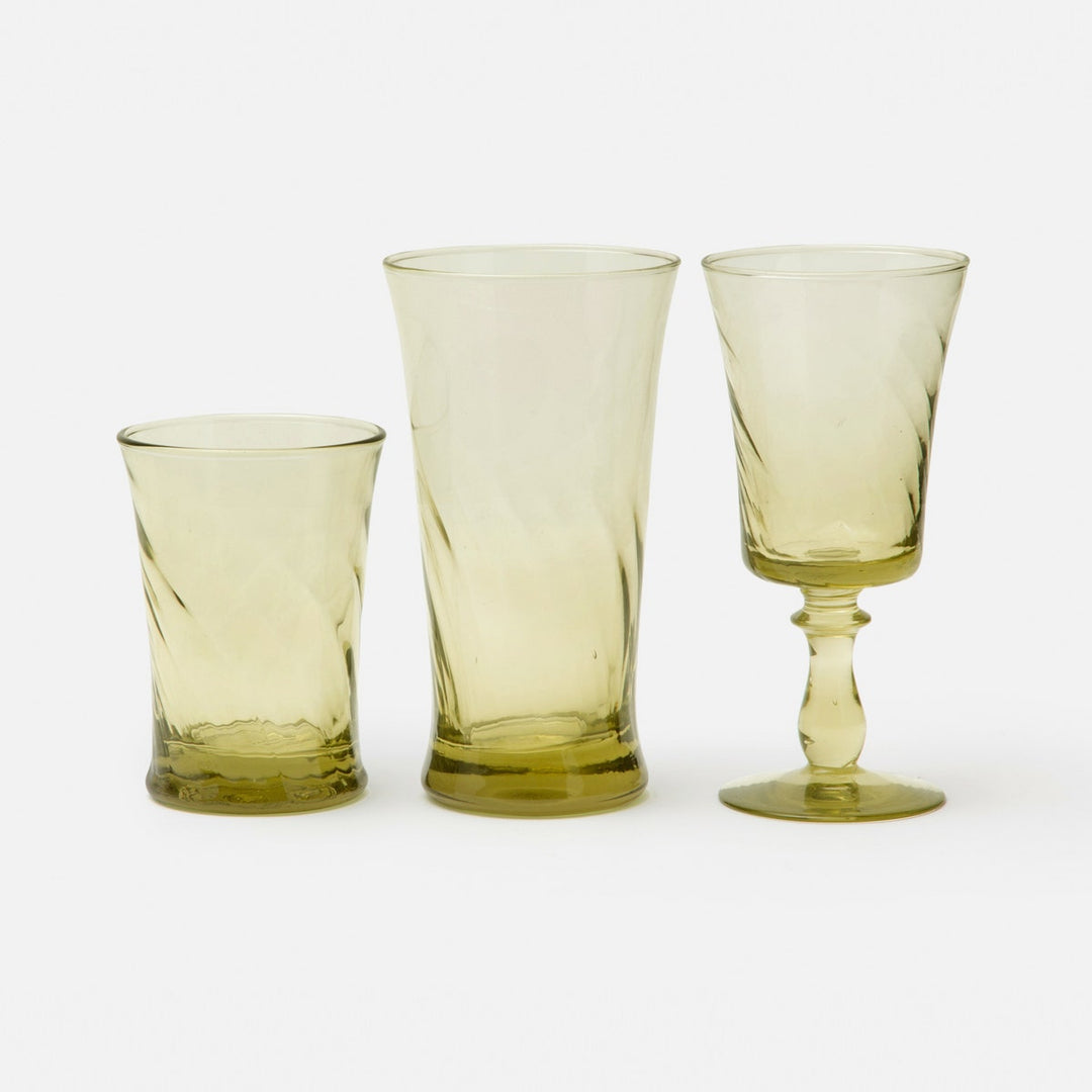 Colette Sage Green Tumbler Glass Hand Blown Pack/6