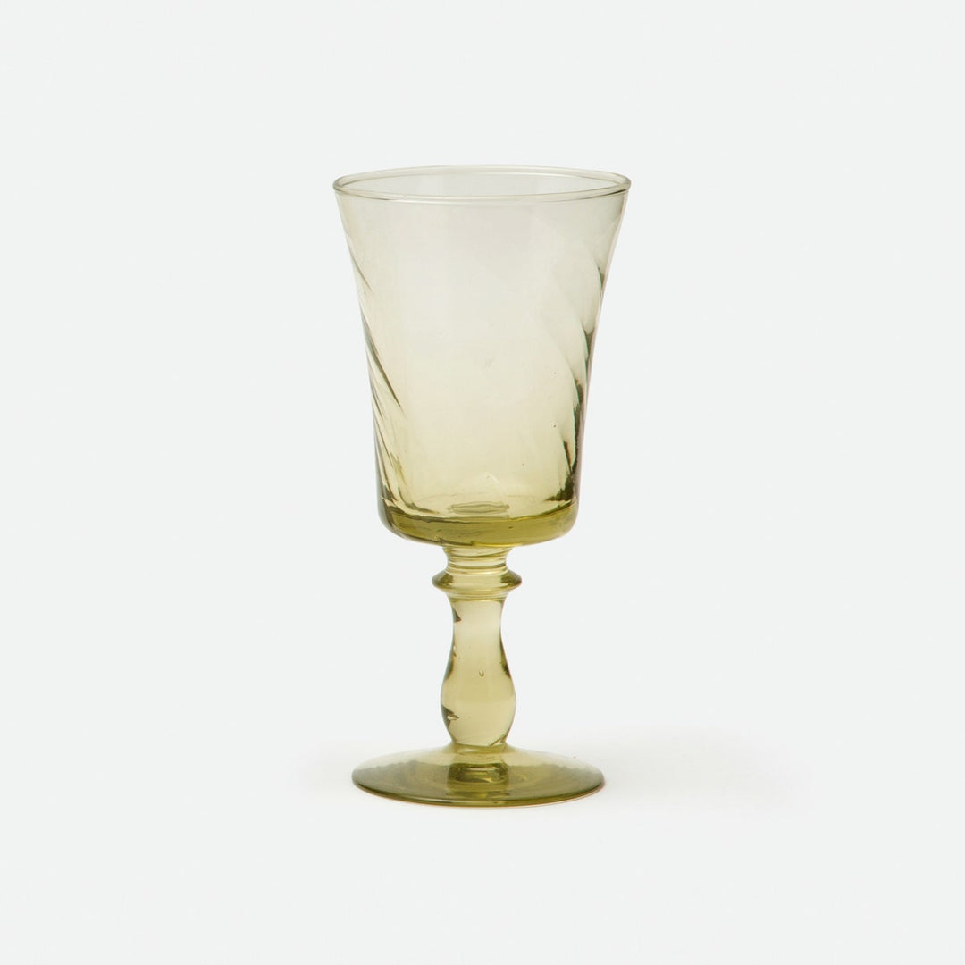 Colette Sage Green Wine Glass Hand Blown Pack/6