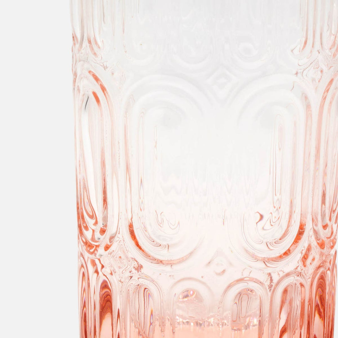 Aaron Pink Highball Glass Hand Blown Pack/6
