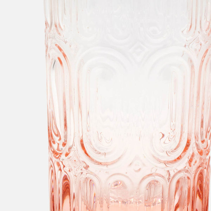 Aaron Pink Highball Glass Hand Blown Pack/6