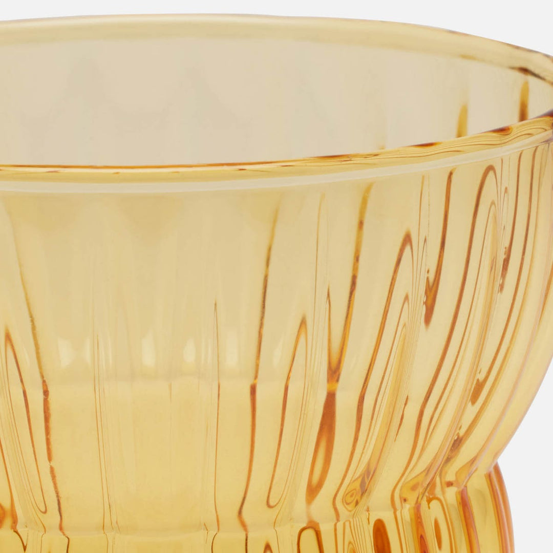 Meredith Amber Tumbler Glass Hand Blown Pack/6