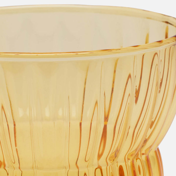 Meredith Amber Tumbler Glass Hand Blown Pack/6