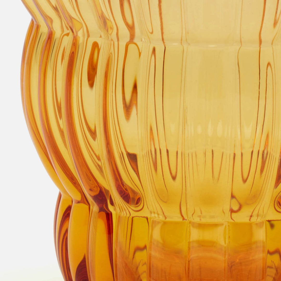 Meredith Amber Tumbler Glass Hand Blown Pack/6