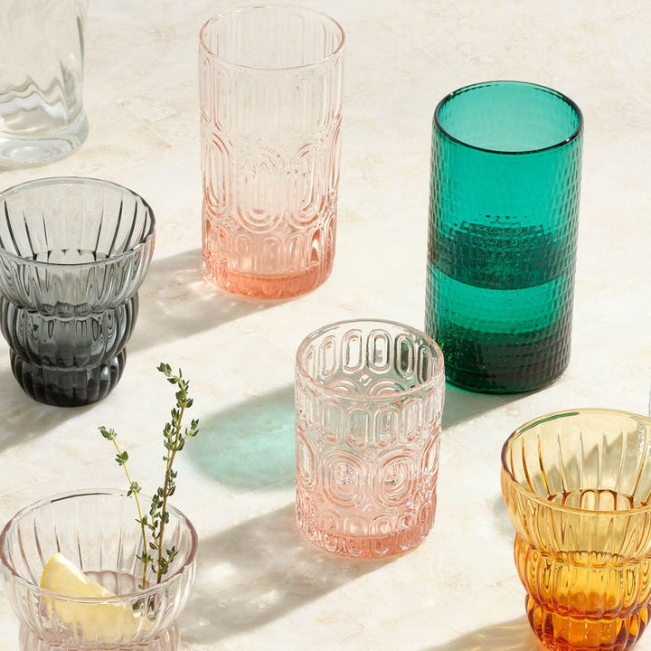 Meredith Smoke Tumbler Glass Hand Blown Pack/6