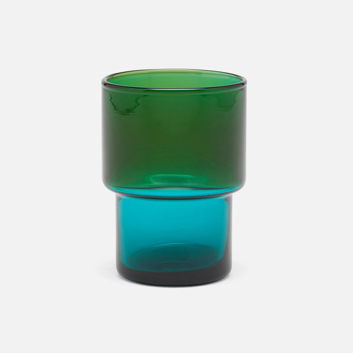 Samuel Dark Green/Teal Tumbler Glass Hand Blown Pack/6