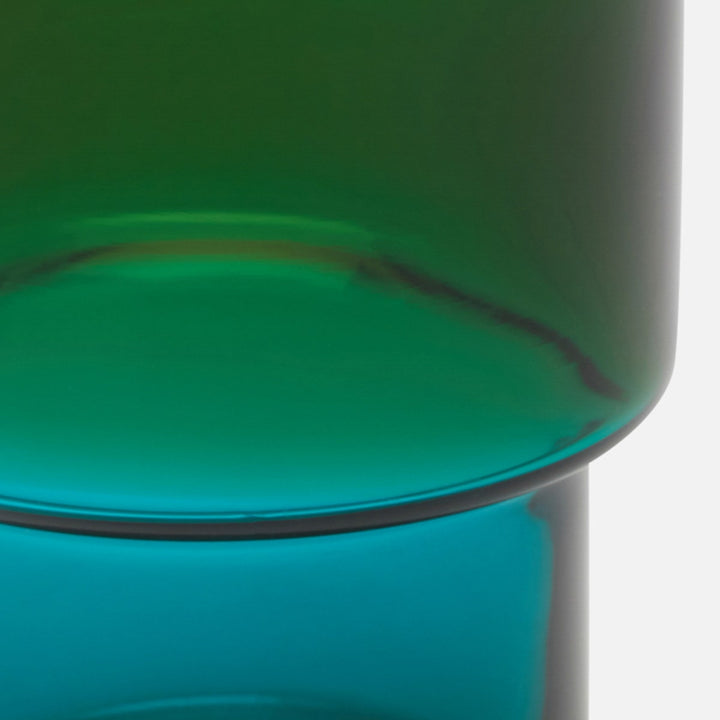 Samuel Dark Green/Teal Tumbler Glass Hand Blown Pack/6