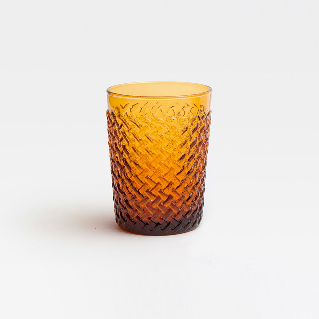 Grayson Amber Tumbler Glass Hand Blown Pack/6