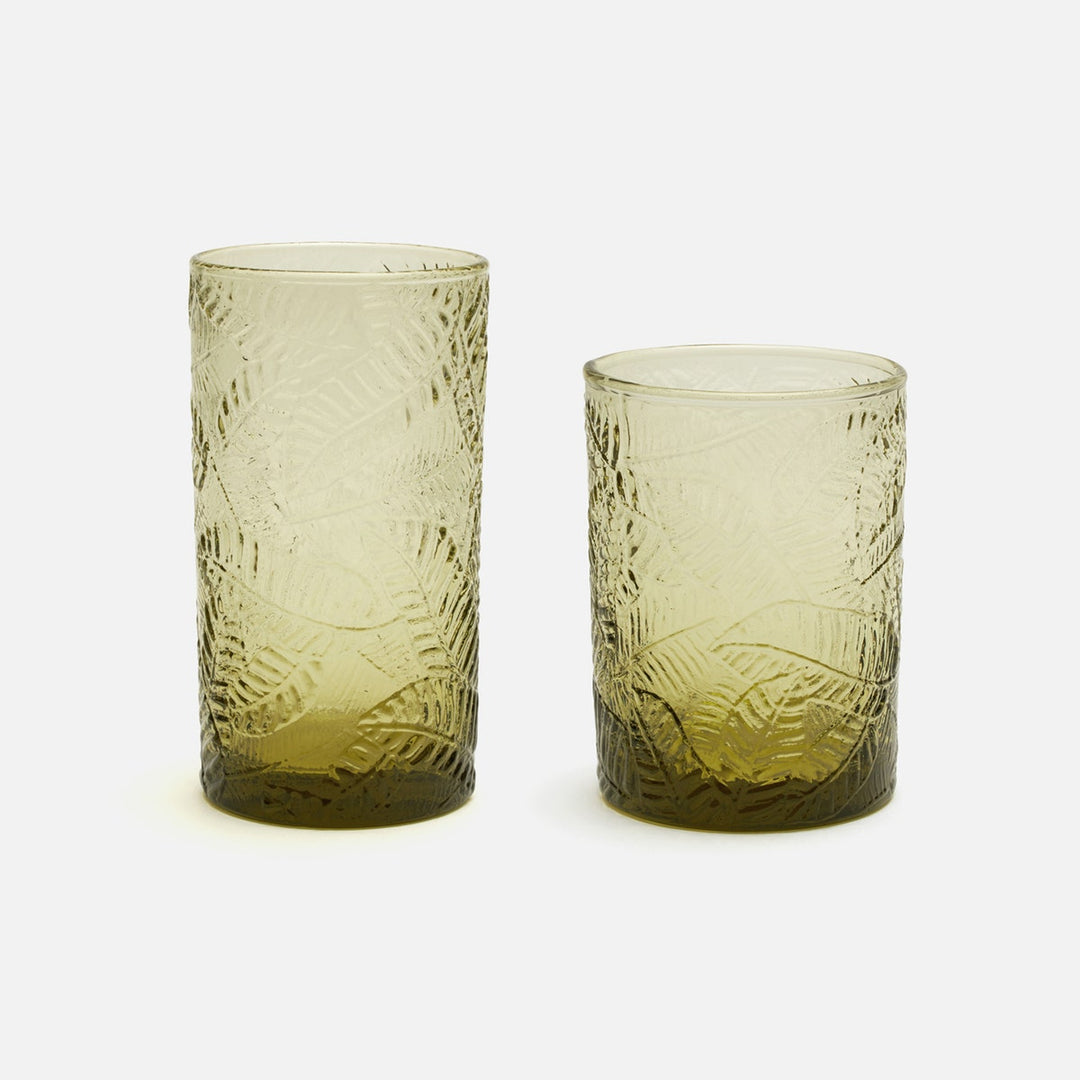 Peyton Sage Green Tumbler Glass Hand Blown Pack/6