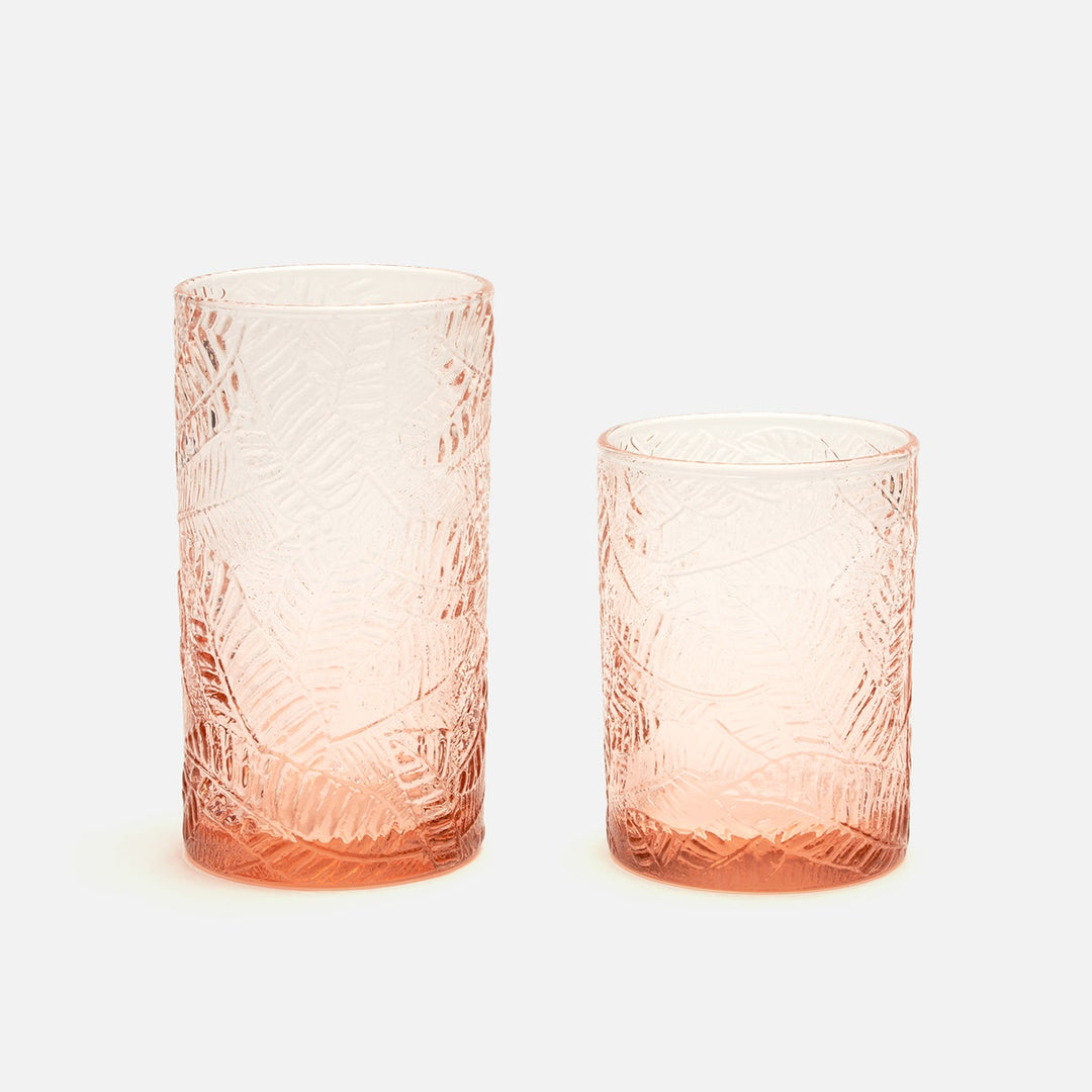 Peyton Pink Tumbler Glass Hand Blown Pack/6