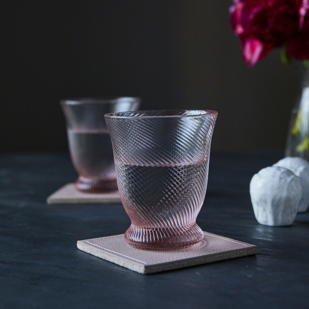 Pierre Pink Tumbler Glass Hand Blown Pack/6