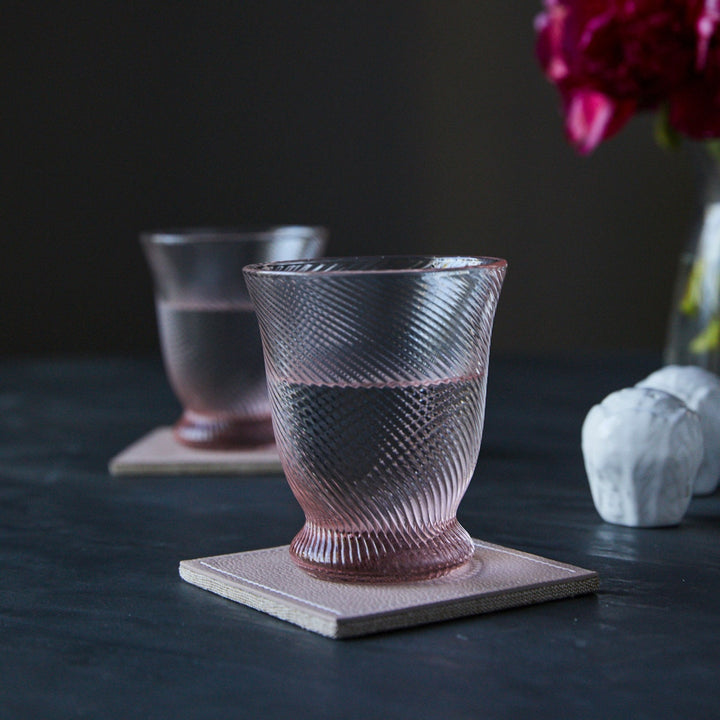 Pierre Pink Tumbler Glass Hand Blown Pack/6