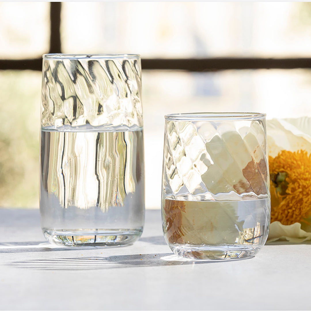 Ruby Clear Tumbler Glass Hand Blown Pack/6