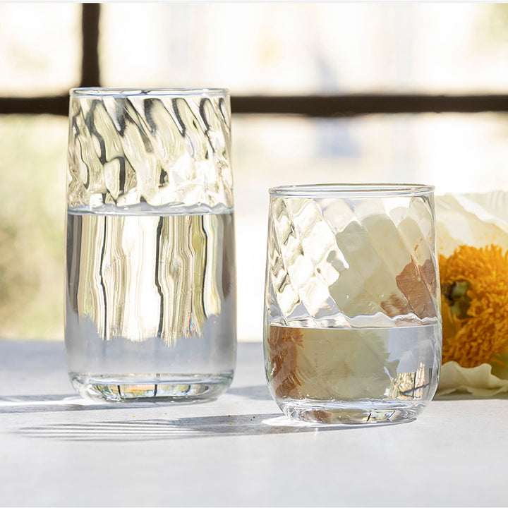 Ruby Clear Tumbler Glass Hand Blown Pack/6
