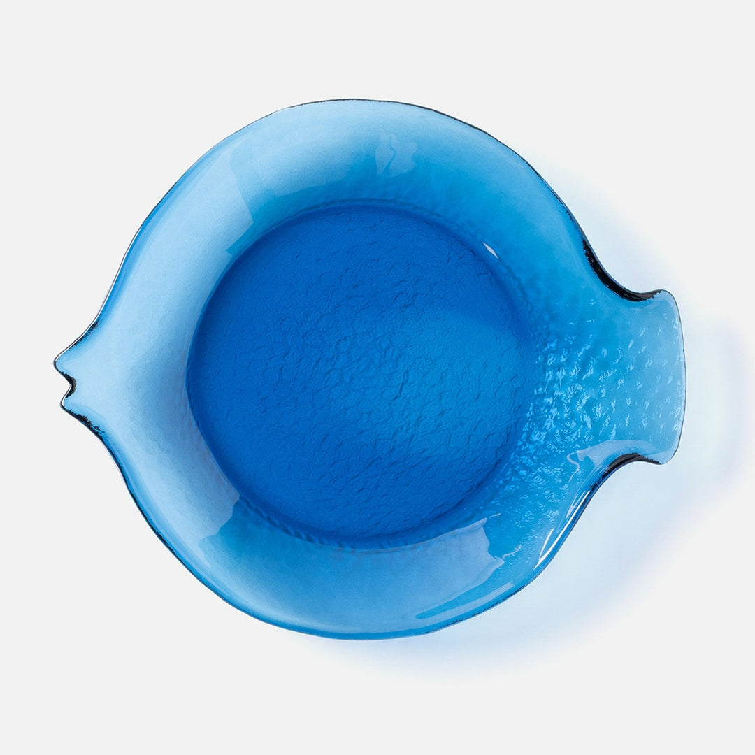 Blaire Dark Sapphire Fish Serving Platter Small Pack/4 Hand Pressed Glass