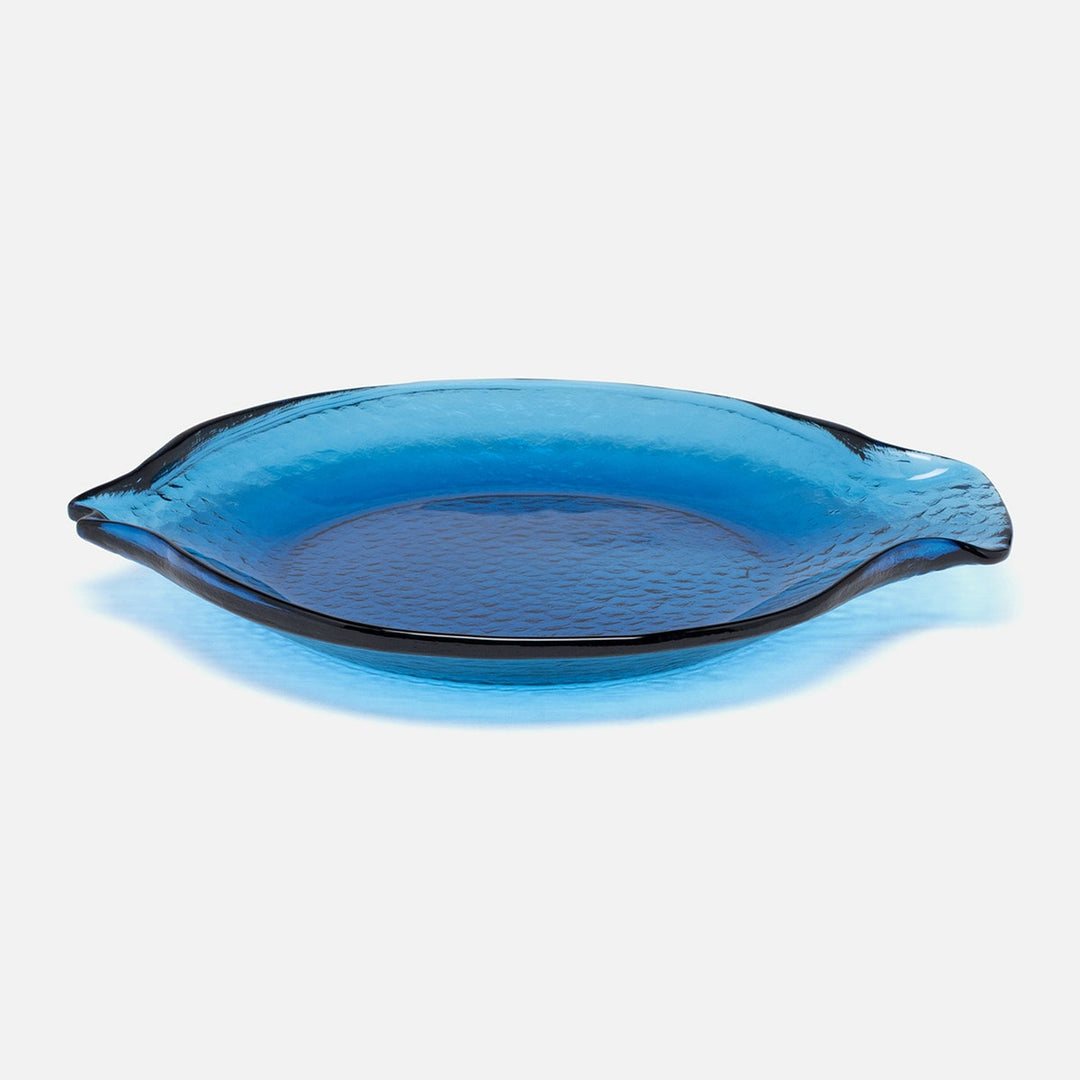 Blaire Dark Sapphire Fish Serving Platter Small Pack/4 Hand Pressed Glass