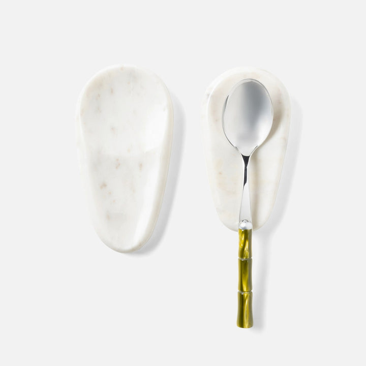 Neya White Spoon Rest Marble Set/2