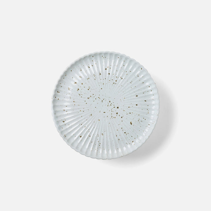 Adrianna White Salt Glaze Scalloped Cake Stand Large Stoneware