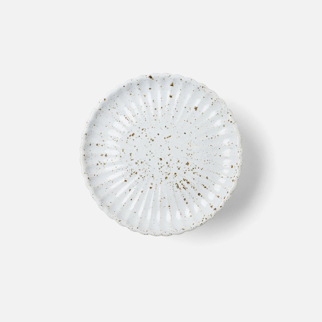 Adrianna White Salt Glaze Scalloped Cake Stand Small Pack/2