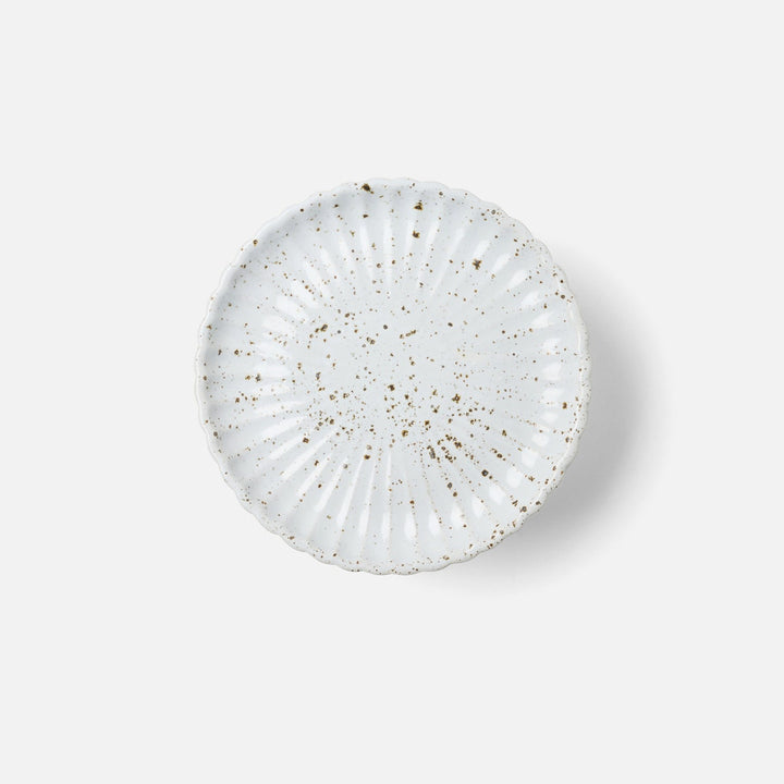 Adrianna White Salt Glaze Scalloped Cake Stand Small Pack/2
