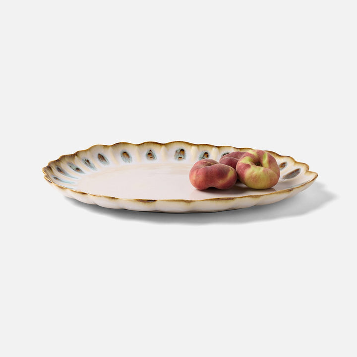 Amoria Almond/Sage Oval Serving Platter Stoneware Pack/2
